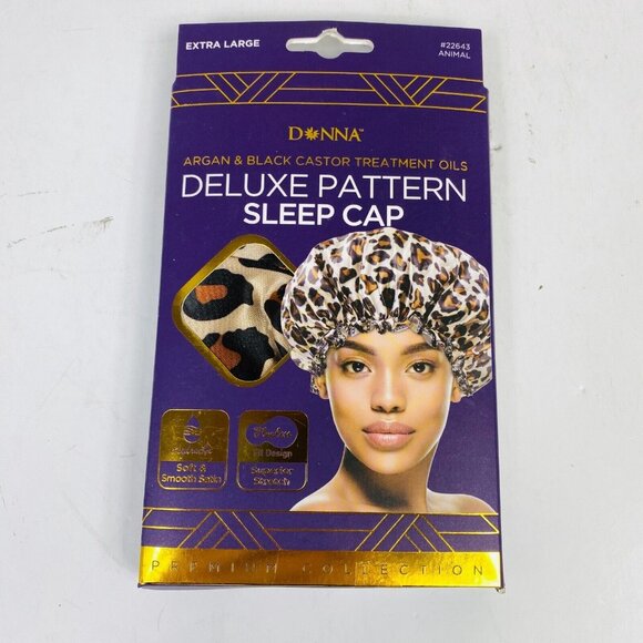 Deluxe Pattern Satin Sleep Cap Extra Large Hydraloc Argan Hair Care 2 Pack - Picture 4 of 5
